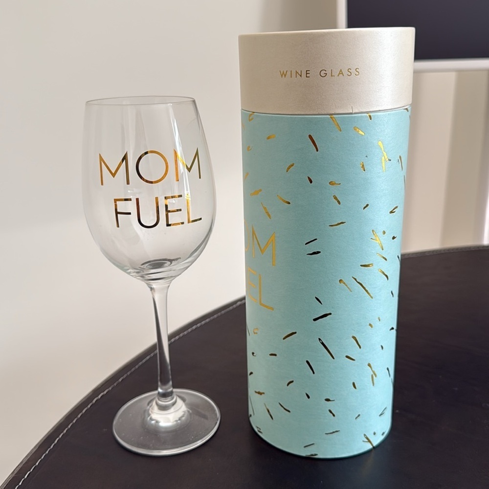 New in Packaging Mom Fuel 14 fluid ounce Wine Glass